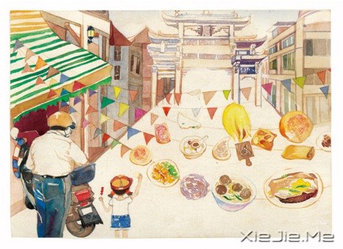小清新美食手绘插画